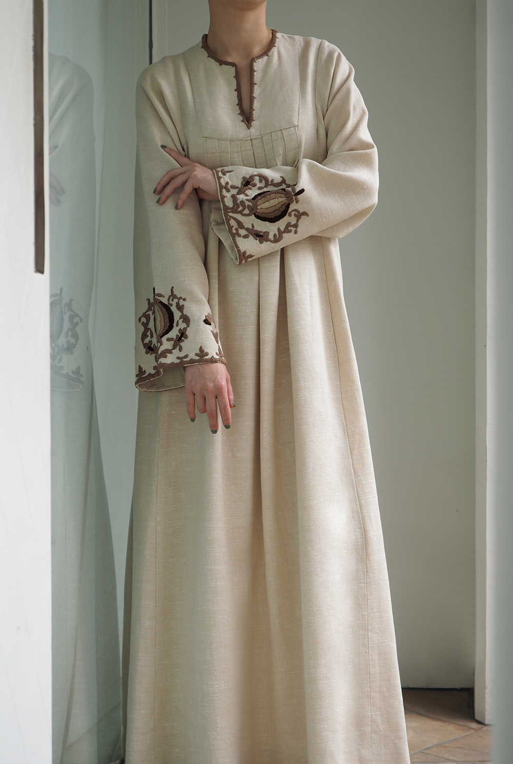 1969s Embroidered kaftan dress_6