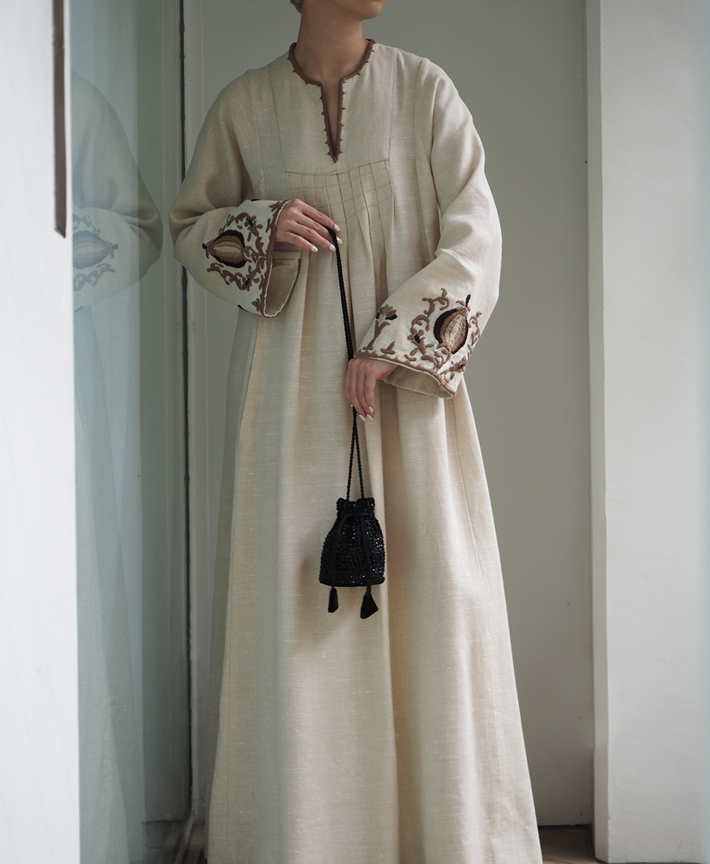 1969s Embroidered kaftan dress_8